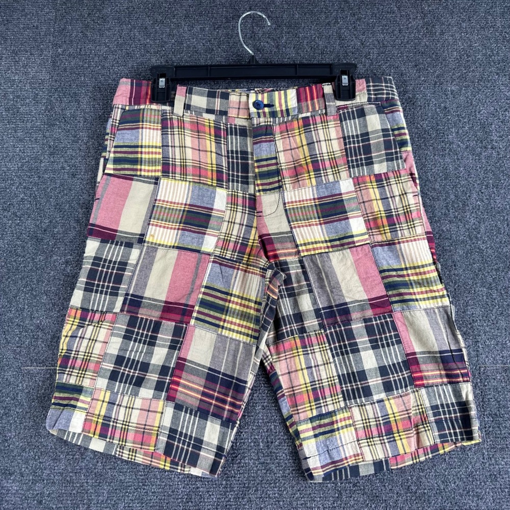 Polo Ralph Lauren Shorts Boys 20 Multi Color Patchwork Madras Plaid Prep Summer